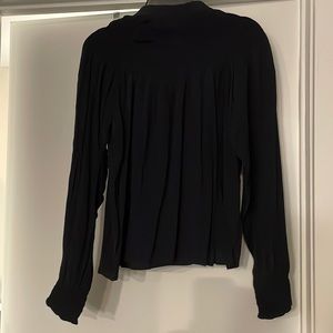 Express. Small. Smocked Mock Neck Top. Navy blue.
